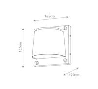HINKLEY Aplique de exterior Scout, latón, IP44, 16,5 cm x 16,5 cm