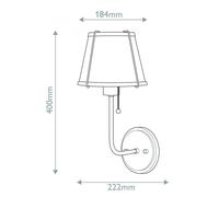 HINKLEY Aplique de pared Clarke 1, color níquel/blanco, pantalla metálica, acero True