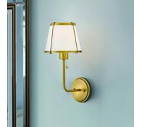 HINKLEY Aplique de pared Clarke 1, latón/beige, lino, acero True