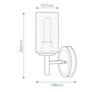 HINKLEY Aplique de pared Collier, negro, acero, cristal, E27 True