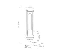 HINKLEY Aplique para baño, cromo, 1 luz, altura 35 cm, IP44