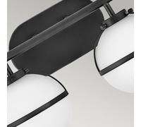 HINKLEY Aplique para baño Hollis negro/opalino 2 luces
