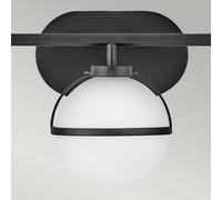 HINKLEY Aplique para baño Hollis negro/opalino 3 luces