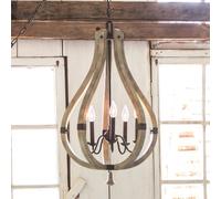HINKLEY Araña de madera y acero Middlefield 5 luces