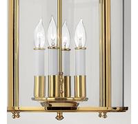 HINKLEY Colgante Gentry, 4xE14, latón pulido/transparente True