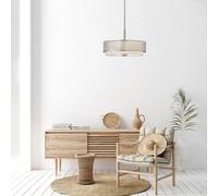 HINKLEY Lámpara colgante Jules pantalla de lino y vidrio True