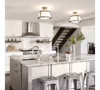 HINKLEY Plafón Charlotte, blanco/latón antiguo