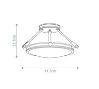 HINKLEY Plafón Collier, negro, Ø 41,7 cm, acero, vidrio, E14