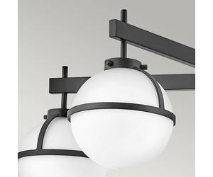 HINKLEY Plafón Hollis, 5 luces, negro/opalino