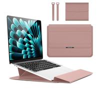Hinnwer 13 14 Pulgadas Funda Portátil con Soporte para MacBook Air 13 M5/M4/M3/M2/M1 (2026-2020), MacBook Pro 13-14 M5/M4/M3/M2/M1 Pro/MAX (2026-2020) Bolsa Transporte PC - Oro Rosa