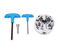 HINOPY - Mandril de mandíbula, 4 mandriles portabrocas portable autocentrado M33 x 3,5, banco giratorio para máquina torneadora