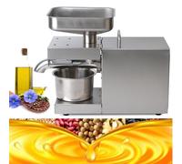HINOPY - Prensa de aceite eléctrica, 600W máquina automática de prensa de aceite expulsor de aceite pesado máquina de prensa doméstica para cacahuetes, girasoles, aceitunas