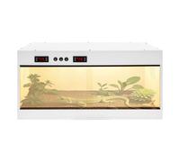 HINOPY Terrario para reptiles, 220 V, 50 W, tortugas con portalámparas E27, caseta para camaleones, dragones barba, 3 interruptores, doble control de temperatura, 80 x 40 x 40 cm (blanco)