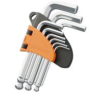 Hinrichs 9 Pzs. Juego de Llaves Allen Métricas - Llaves Hexagonales con Cabeza Esférica - Juego de Llaves Allen Bicicleta - Llaves Allen Resistentes a la Corrosión - Llaves de Allen