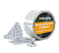 Hinrichs Cinta Aluminio Adhesiva 20m x 50mm - Cinta Adhesiva Aislante esistente al Calor - Cinta Termica para Aislamiento - Cinta de Aluminio como Barrera de Vapor - Cinta de Aluminio Autoadhesiva