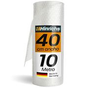Hinrichs Rollo de Papel Burbujas 10m x 40cm - Ideal para Envíos, Embalajes y Mudanzas - 100% Reciclable - Plástico de Burbujas como Material de Embalaje - Material de Amortiguación