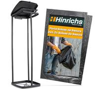 Hinrichs Soporte Bolsas Basura 120L - Soporte para Bolsa de Basura - Soporte Bolsa Basura con Tapa y Anillo de Sujeción - 2 Bolsas de Basura Negras de 120L Gratis