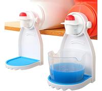 HINSOCHA Portavasos y bandeja de goteo para detergente para ropa (paquete de 2), recogedor de goteo de detergente con tornillo fijo y alfombrilla de silicona extraíble, color azul