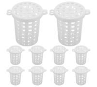 HINTRMENT 10 Piezas Jaula para Cebo de Cangrejo, Cesta para Cebo de Pesca de Plástico Blanco, Gran Capacidad, Fácil de Usar, para Pesca al Aire Libre, para Camarones y Criaturas Acuáticas