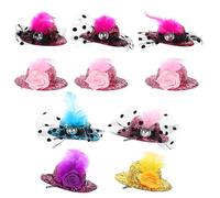 HINTRMENT 10 Pinzas Pelo Diseño de Sombrero y Plumas, Buen Agarre, Accesorio Elegante para Fiesta o Obsequio de Cumpleaños para Niñas Color Aleatorio Estilo Varios estilos
