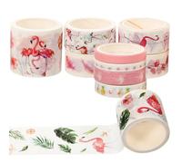 HINTRMENT 10 Rollos Cinta Washi Decorativa Flamingo Kawaii para Manualidades DIY Scrapbook Diario Colores Pastel y Fácil de Cortar