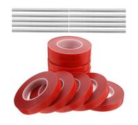 HINTRMENT 10 Rollos Maquina para Atar Plantas con Cinta Elástica PVC Roja | Ataduras de Árboles, Rollo de Cinta Elástica para Atar, Kit de Jardín