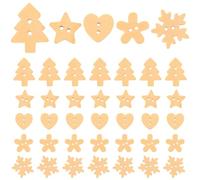 HINTRMENT 100 Botones de Madera Natural Navideños Varios Diseños, 12-20mm, Acabado Artesanal Excelente para Proyectos Creativos y Manualidades de Navidad Varios estilos