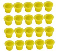 HINTRMENT 100 piezas Copas de para Tazas de Pigmento Grandes y Desechables de Amarillo Base Plana para Fácil Uso y Cosmética Compactas y Duraderas para Profesionales y Aficionados