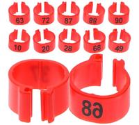 HINTRMENT 100 Unidades Anillos para Patas de Paloma de Plástico Rojo, Fáciles de Aplicar y Resistentes, Ideales para Identificación en Aves y Aves de Corral