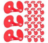 HINTRMENT 100 Unidades Anteojeras Antipicoteo para Pollos, Gafas de Plástico Seguro Rojo para Granja Avícola, Protección Ocular para Gallinas en Cría y Prevención de Conflictos