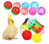 HINTRMENT 12 Bolas de Plástico para Masticar y Mejorar la Salud de Loros y Periquitos Pequeños, Juguetes para Pájaros en Decoración de Jaulas