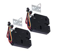 HINTRMENT 2 Juegos Cerradura Electromagnética Dc12v 2a Gestión Unificada y Desbloqueo Remoto para Armarios y Casilleros, Material Hierro, Color Negro