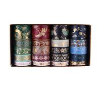 HINTRMENT 20 Rollos Rollos de Cinta Washi Decorativa Patrón de Grúa Bronceada, Cinta de Papel Adhesiva para Manualidades DIY, Decoración de Álbumes y Envolver Regalos