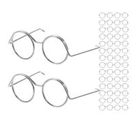 HINTRMENT 20 Unidades Mini Gafas para Muñecas sin Lentes Montura de Alambre Metálico Accesorios Elegantes para Vestir Muñecas Marco Pequeño para Proyectos DIY y Disfraces