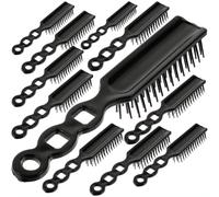 HINTRMENT 24 Peines de Masaje Capilar de Pp Negro, Livianos y Antienredos para Peinar Cabello, Paquete Práctico de 24 Piezas Adecuado para Cuidado Diario
