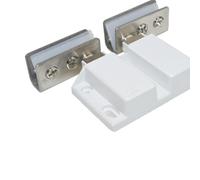 HINTRMENT 2piezas Bisagra de Acero Inoxidable para Puerta de Gabinete Eje Giratorio Superior Inferior Doble Puerta de Vidrio con Imán Resistente Junta de Goma Protectora para Hogar y