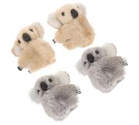 HINTRMENT 4 Mini Pinzas Pelo de Koala de Peluche, Accesorio Cabello para Niñas, Clips Pequeños Diseño de Animal, Colores Gris y Marrón, Adecuado para Uso Diario y Maquillaje