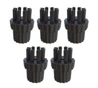 HINTRMENT 5 Cabezales de Cepillo para Limpiador a Vapor Doméstico, Accesorios Multiusos para Limpieza en Baño y Hogar, Compatibles Máquina de Vapor Modelo M8, Color Negro