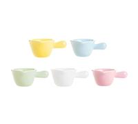 HINTRMENT 5 Cuencos Diseño Único y Fácil de Limpiar para Salsa de Cerámica con Asa Pack de 5 Piezas para Leche y en Cocina y Mesa
