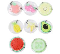HINTRMENT 8 Paquetes de Compresas Frías para Ojos Gel de Pvc, Diseño Redondo y Patrón de Frutas Adorable, Ayuda para Dormir y Bloquea la Luz en Reuniones y Hoteles