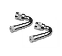 HINTRMENT Adaptador de Extensión Plateadas para Válvula de Neumático en Cobre, Ángulo de 45 Grados, 2 Piezas para Inflado y Desinflado en Scooter y Bicicleta