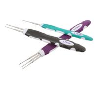 HINTRMENT Agujas de Crochet para Rastas 0,75 Mm Juego 3 Piezas (cabezas Simple, Doble y Triple) Mango Ergonómico Herramienta para Trenzar Cabello y Manualidades Artesanales