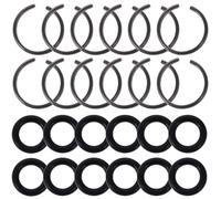 HINTRMENT Anillos de Retención para Uso Duradero 12 Juegos para Llave de Impacto de 1/2 Pulg Construcción Resistente y Material de Hierro y Goma