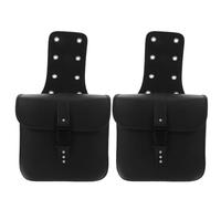 HINTRMENT Bolsa para Manillar de Motocicleta Negra de PU, Alforja Lateral Pequeña Diseño Moderno y Uso Conveniente, 1 Par para Moto y Motorbike