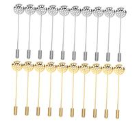 HINTRMENT Broches de Alfiler Bandeja Redonda de Metal, 20 Piezas (10 Dorados y 10 Plateados), Clips para Manualidades y Accesorios para Boutonniere de Boda, Tamaño Pequeño, Diseño