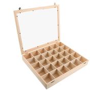 HINTRMENT Caja de Exhibición de Rocas de Madera con Tapa Transparente Compartimentos para Minerales Cristales y Joyas Organizador de Colecciones Geológicas y Educativas