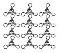 HINTRMENT Conectores Giratorios Triples de Acero Inoxidable, 50 Piezas para Aparejos y Accesorios de Pesca, Adecuados para Pesca en Río, Mar y Agua Dulce