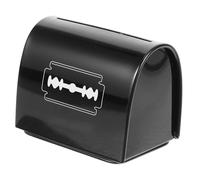 HINTRMENT Contenedor Portátil de Acero Inoxidable para Desechar Cuchillas de Afeitar, Caja Compacta para Barbería y Peluquería, Estuche Seguro para Almacenamiento de Cuchillas Desechables