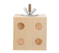 HINTRMENT Cubo de Madera Natural para Masticar Loros, Juguete Masticable Búsqueda de Alimento para Pájaros, Soporte Cuadrado para Descanso y Ejercicio en Jaula, Juguete para Loro Pequeño