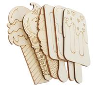 HINTRMENT de Rodajas de Madera Forma de Helado Diseño y Delicado 30 Piezas Material Madera para Manualidades, de Fiesta para Proyectos Infantiles